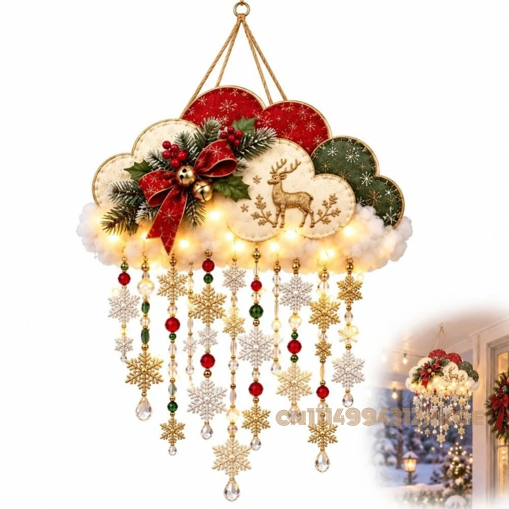 Lighting Christmas Decor - Nuvem de neve natalina vintage com