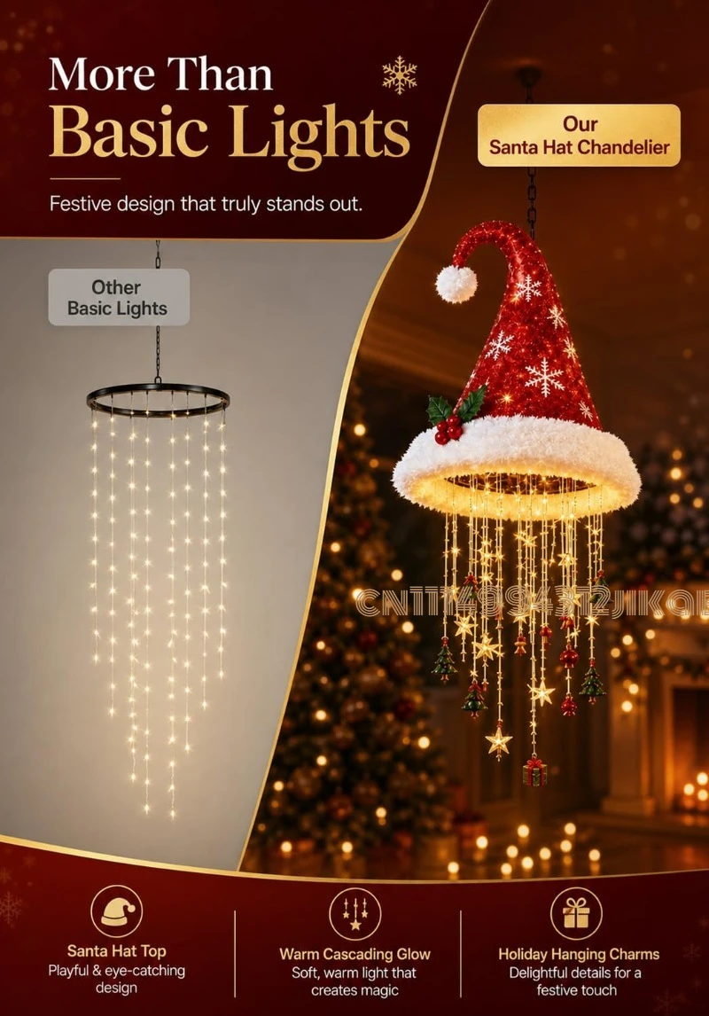 Lustre pendente com chapéu de  - Lighting Christmas Decor avaliação e preço