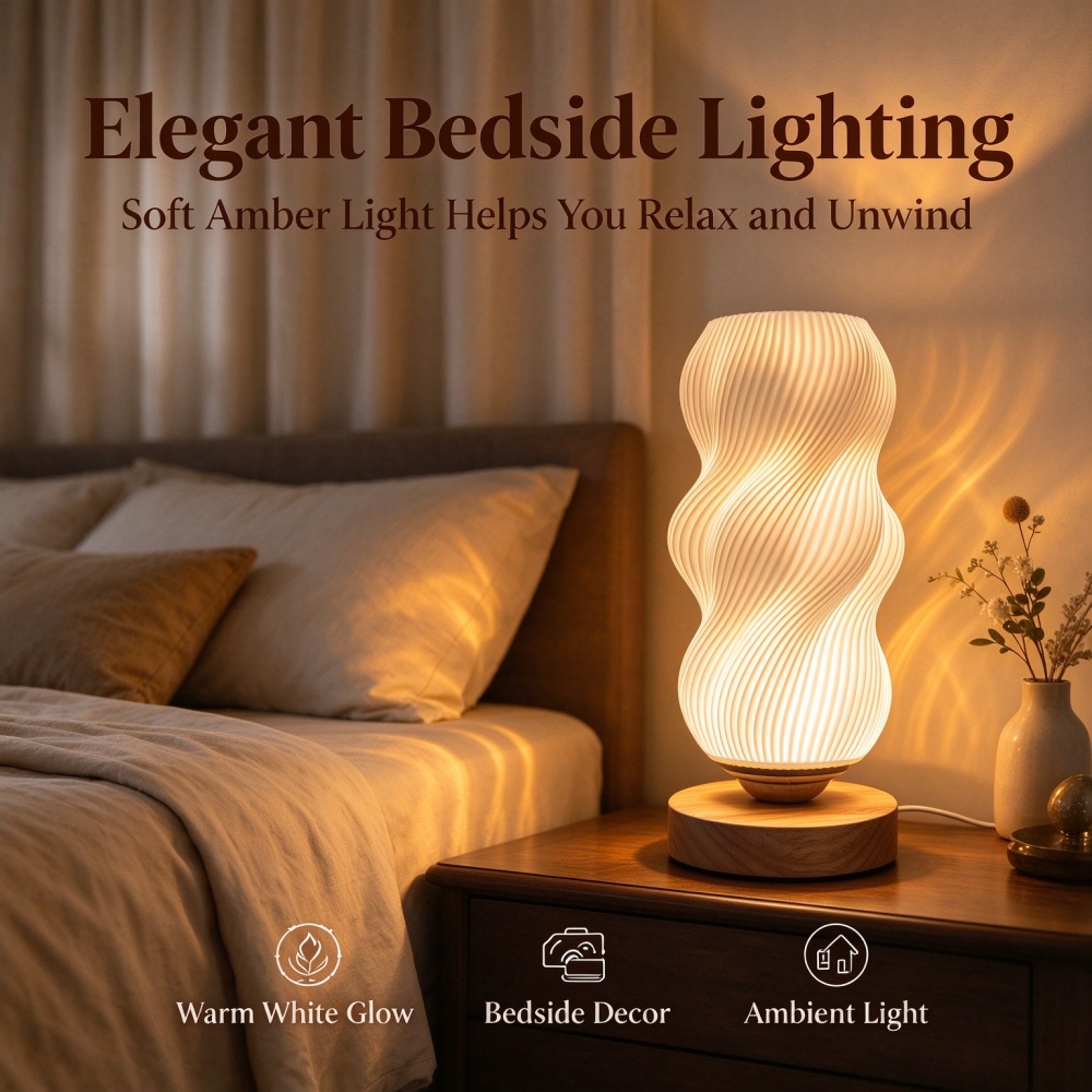 Luminária noturna com textura  - Lighting Decor Bedroom avaliação e preço