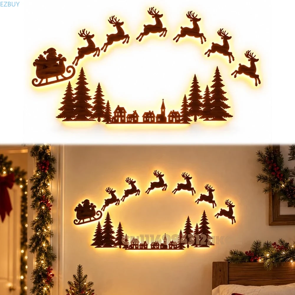 Decoração de parede natalina c - Lighting Christmas Decor avaliação e preço