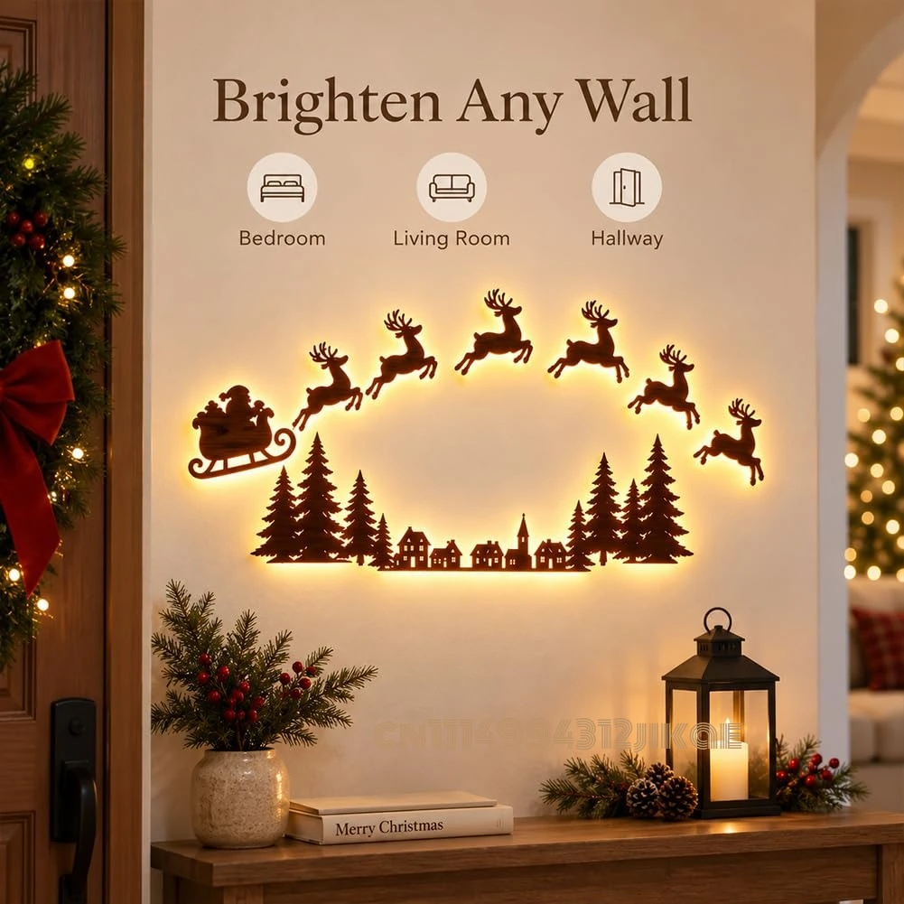 Decoração de parede natalina c - Lighting Christmas Decor avaliação e preço